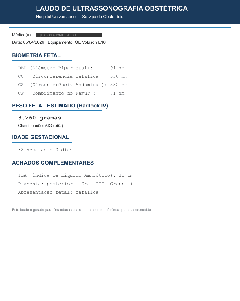 Biometria Fetal Normal — HC18 Fetal Ultrasound
