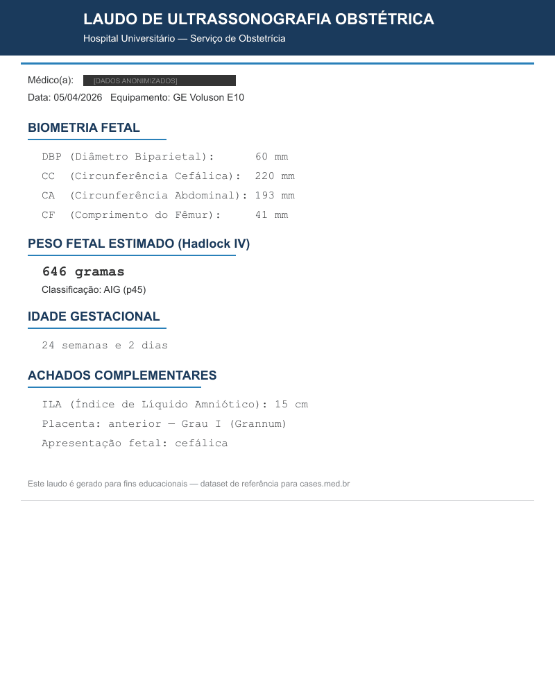 Biometria Fetal Normal — HC18 Fetal Ultrasound