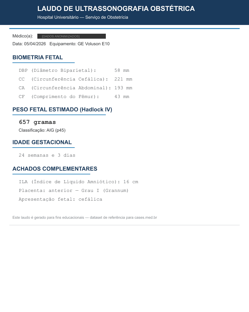 Biometria Fetal Normal — HC18 Fetal Ultrasound